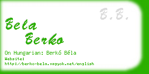 bela berko business card
